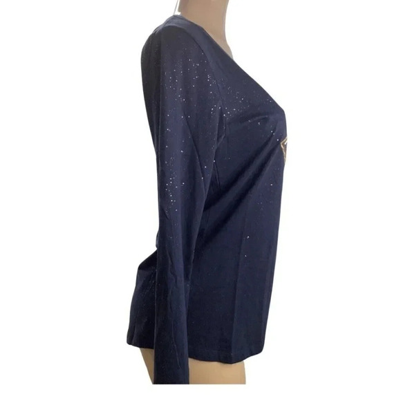 NBA New Orleans Pelicans Size Large Long Sleeve Shimmery Tee. New With Tags - Picture 2 of 9